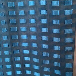 3/$15 Dark Teal Blue Green Oblong Scarf Shiny Rectangles Excellent Condition